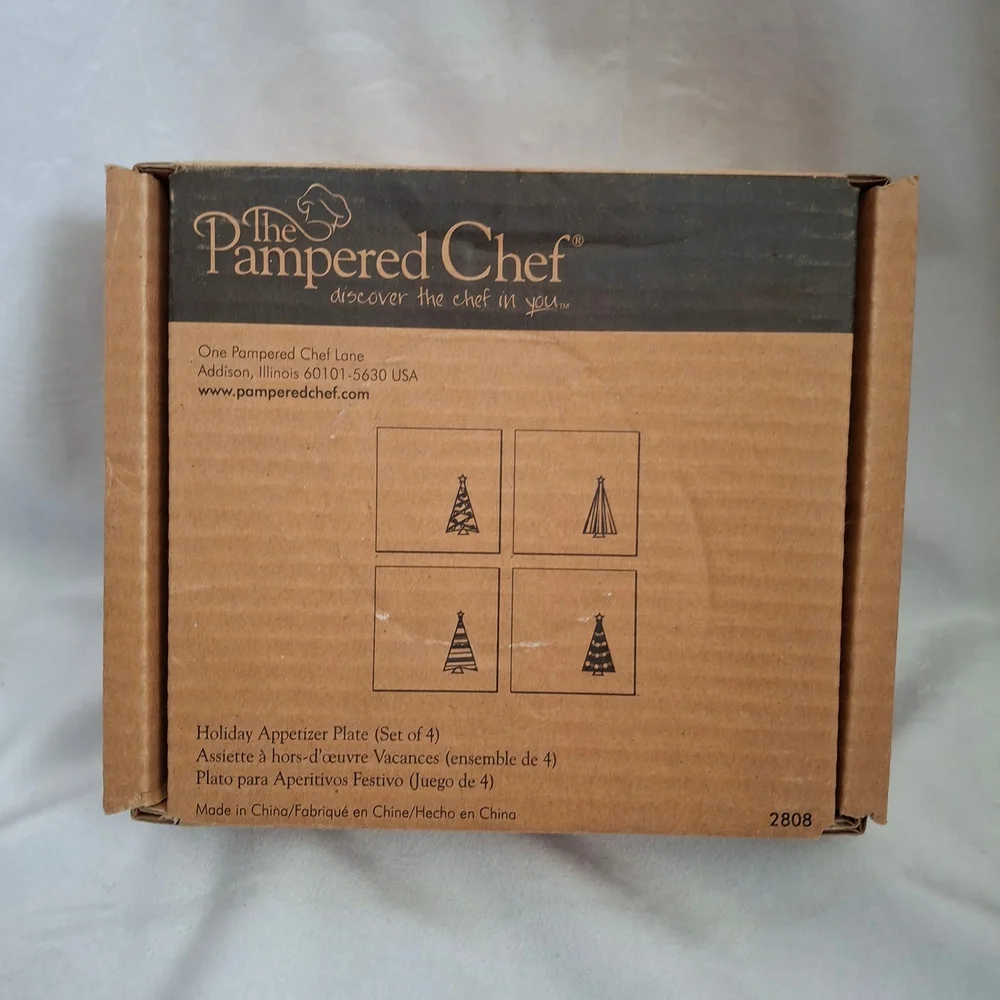 Pampered Chef Party Hat Appetizer Glass Plate (4) - Holiday, decorative, festive